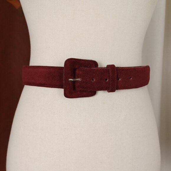 Vintage Burgundy Suede Belt, 28 - 31", Medium - Picture 1 of 8